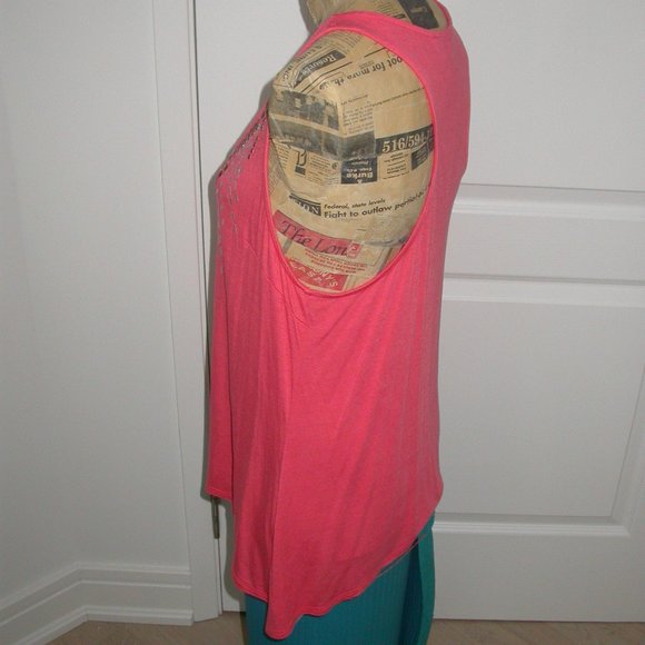 Studded Tangerine Tank Top - Picture 3 of 7